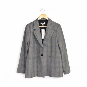 Philosophy Oversized Grey Plaid Blazer Jacket Size 12